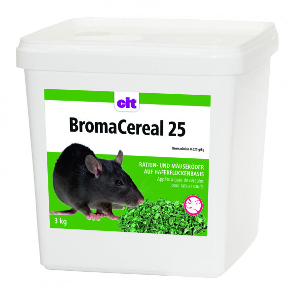 cit BromaCereal 25*, auslegefertiger Frischköder für Ratten und Mäuse aus Haferflocken