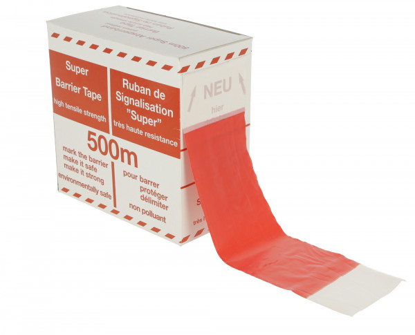 Folienabsperrband in den Signalfarben rot/weiß, in 3 Längen erhältlich