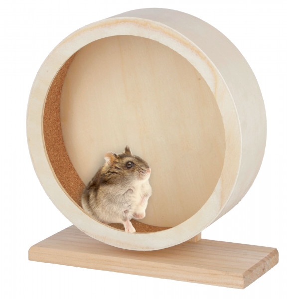 Hamsterlaufrad aus Holz und Kork, mit 22 cm und 29 cm Durchmesser 