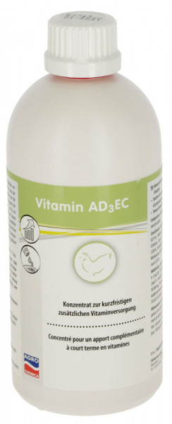 Vitamin AD3EC flüssiges Ergänzungsfuttermittel für besondere Ernährungszwecke, 500 ml