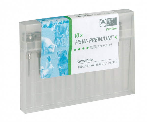 HSW-PREMIUM® Kanüle mit Gewinde-Ansatz, Ø 1,6 x Länge 15 mm