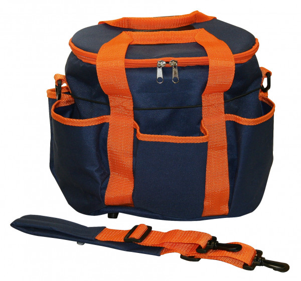 Putztasche für unterwegs oder Zuhause, marine/orange