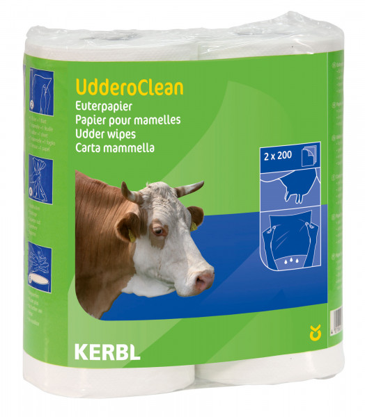 Euterpapier UdderoClean mit Kartonkern, lebensmittelecht und biologisch abbaubar