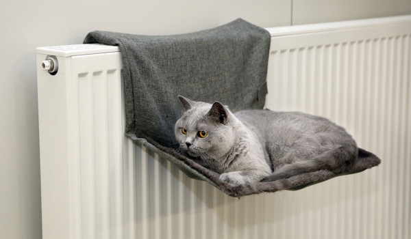 Katzenhängematte Paradies für den Heizkörper, grau
