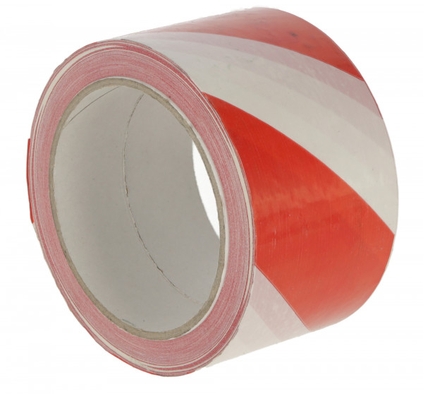 Warnband in 2 Signalfarbvarianten, rot/weiß, 66 m lang, selbstklebend